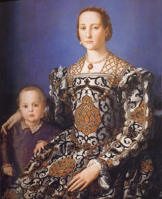 Agnolo Bronzino Portrait of Eleonora da Toledo with her Son Giovanni de-Medici Spain oil painting art